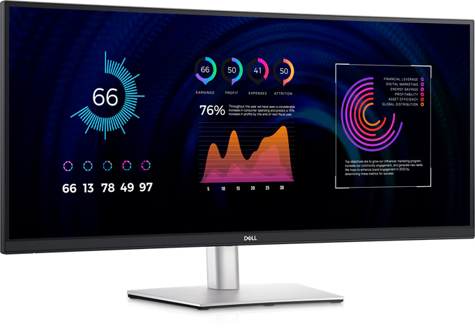 Monitor 34" Dell P3424WE, IspePS, UWQHD, zakrivljen