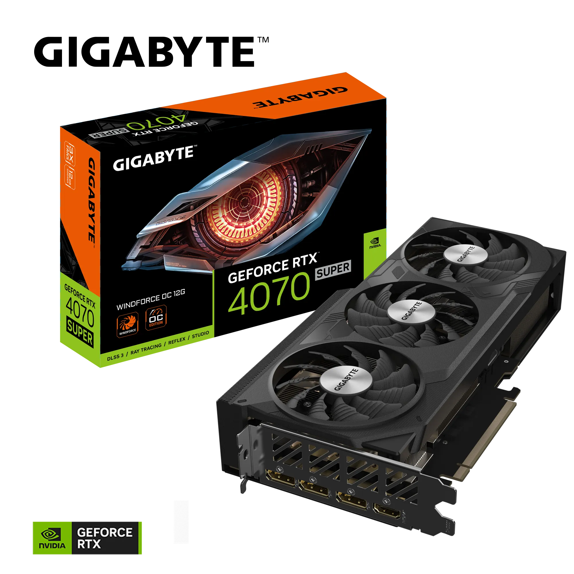 Gigabyte GF RTX4070Super WF OC, 12GB, GDDR6X