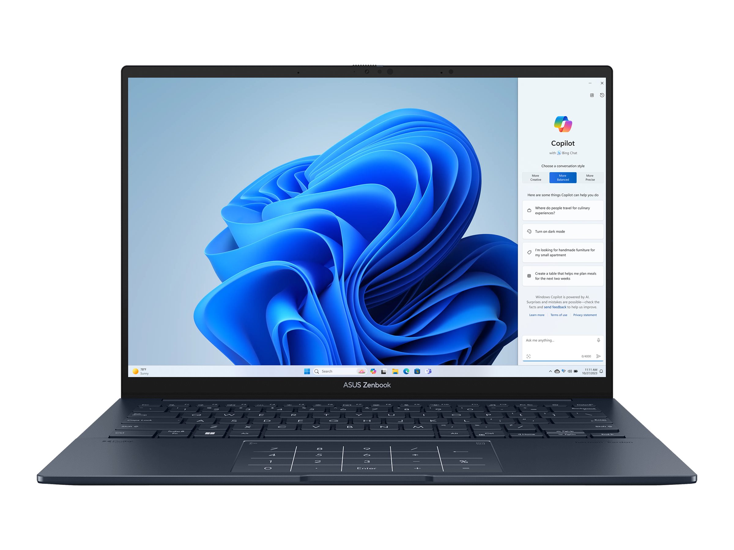 Laptop Asus Zenbook 14 OLED UX3405MA-PP287W, 14/U9/32/1TB/W11H