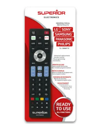 SUPERIOR UNIVERZALNI DALJINSKI UPRAVLJAČ 5U1EX LG/SAMSUNG/SONY/PANASONIC/PHILIPS