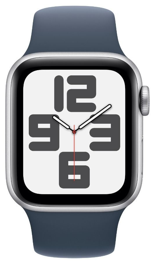 Apple Watch SE3 GPS 40mm Silver Alu Case w Storm Blue Sport Band - M/L