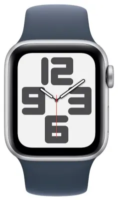 Apple Watch SE3 GPS 40mm Silver Alu Case w Storm Blue Sport Band - S/M