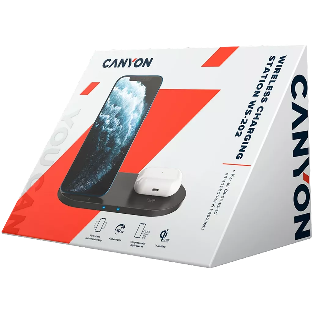 Bežični punjač Canyon WS-202 2in1