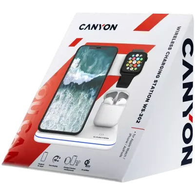 Bežični punjač Canyon WS-302, 3in1