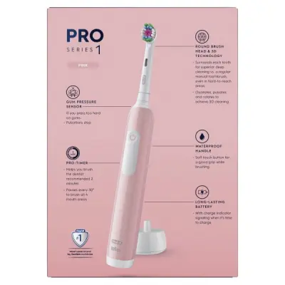 Četkica za zube OralB PRO 1 PINK + Travel Case