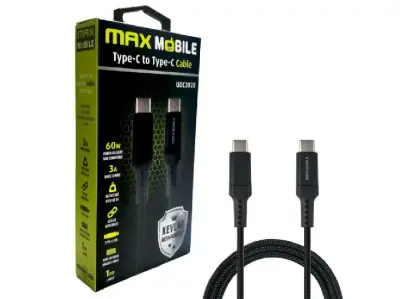 MAXMOBILE DATA KABEL TYPE C-TYPE C UDC3028 KEVLAR BLACK QC 3A 2m