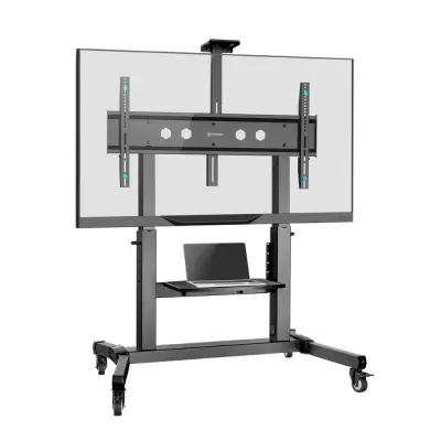 ONKRON Mobile TV Stand Rolling TV Cart for 50 to 100-Inch Screens up to 120 kg, black