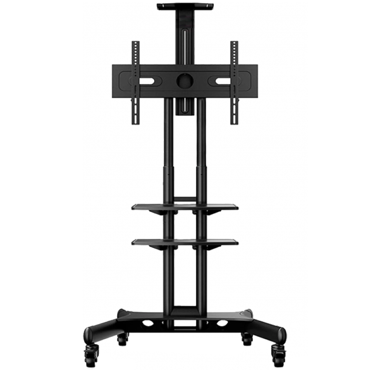 ONKRON ONKRON Mobile TV Stand for 40-70” TVs with Wheels Shelves Height Adjustable Rolling TV Cart, Black