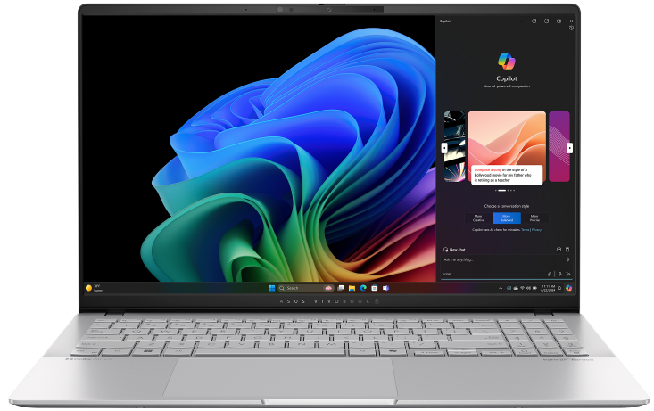 Laptop ASUS Vivobook S 15 OLED, S5507QA-MA067W 39,6 cm (15,6") 3K OLED 120Hz, Snapdragon X Plus X1P 16 GB RAM, 1 TB SSD, Qualcomm Adreno GPU, W11H