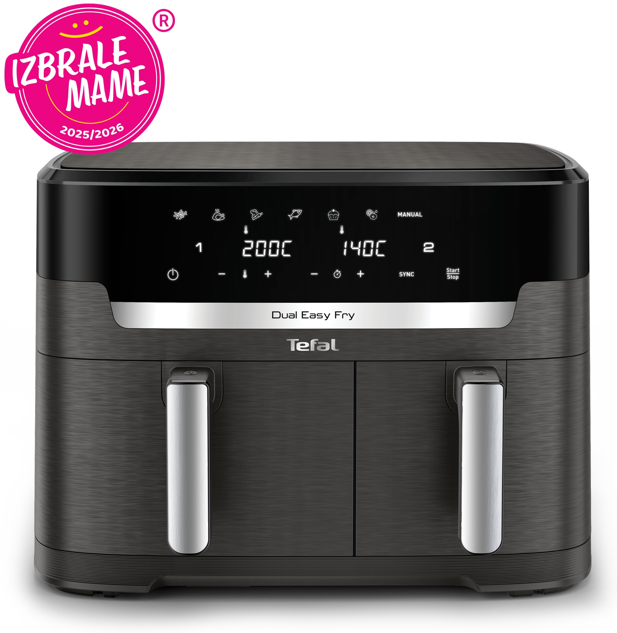 Friteza na vrući zrak Tefal EY942HE0 Dual Easy Fry Coal