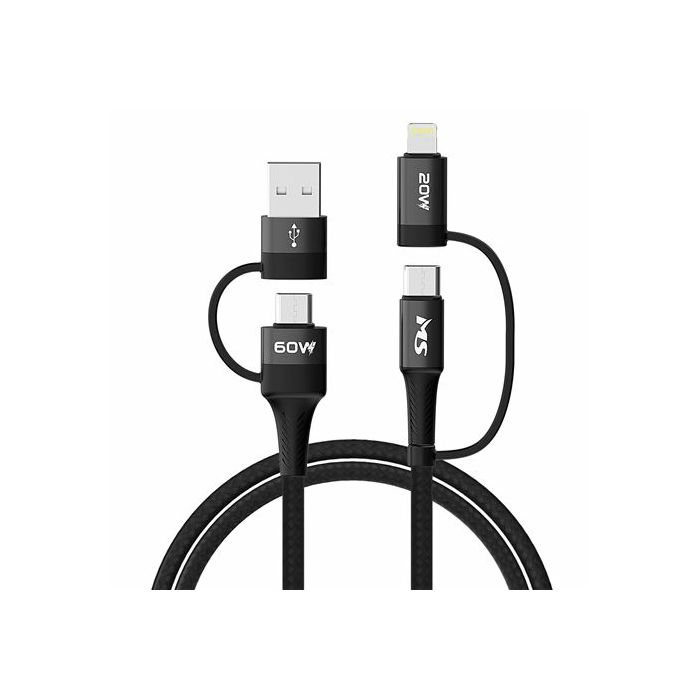 Kabel MS CC USB AM/CM -> USB CM/Lightning, 4-1, PD, 1m