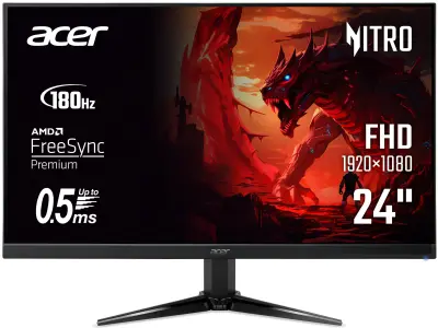Monitor 24" Acer Nitro QG241YM3bmiipx, UM.QQ1EE.301, IPS, FHD, 180Hz, zvučnici