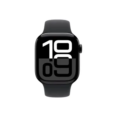 Apple Watch Series 10 GPS 42mm Jet Black aluminium case with Black sport band - S/M