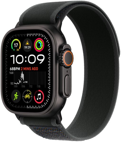 Apple Watch Ultra2 v2 Cellular 49mm Black Titanium Case with Black Trail Loop - M/L