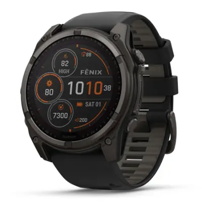 Pametni Outdoor sat Garmin Fenix 8 51 mm Sapphire, Carbon grey DLC titanium with Black/pebble grey silicone band