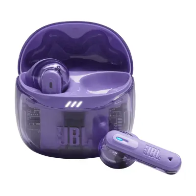 Slušalice bluetooth potpuno bežične JBL TUNE FLEX 2 prozirno ljubičaste
