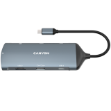 Canyon Docking station DS-15 8in1 4k USB-C Dark Grey