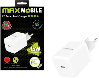 MAXMOBILE KUĆNI PUNJAČ PD SUPER FAST CHARGE TYPE C TR385004 45W