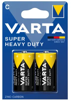 Baterije Varta Super Heavy Duty R14, C,1,5V 2/1