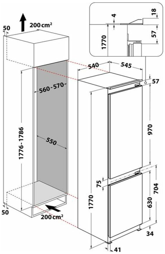 Frižider ugradbeni Indesit B 18 A1 D/I E