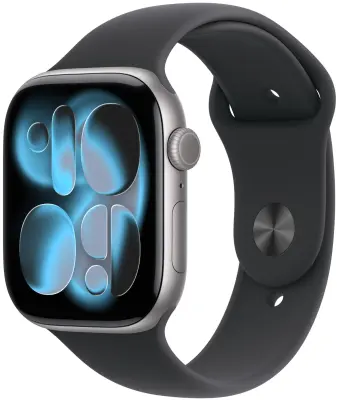 Apple Watch S11 GPS 42mm Space Grey Aluminium Case with Black Sport Band - S/M