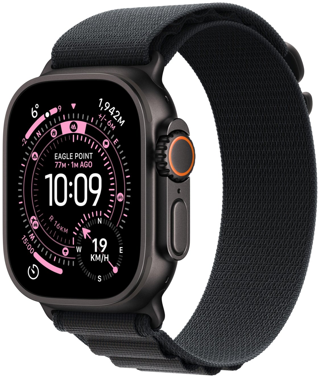 Apple Watch Ultra 3 Cellular 49mm Black Titanium Case with Black Alpine Loop - Large
