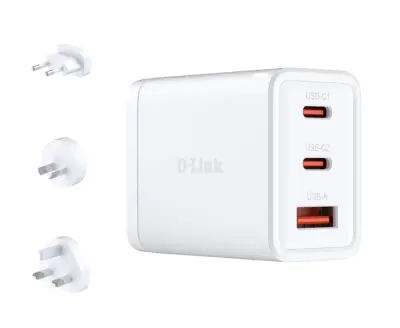 Punjač D-LINK DCP-651, 65W, GaN tehnologija, više izlaza, USB-C/USB-A