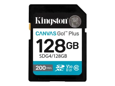 Kingston 128GB SDXC Canvas Go Plus Gen4200MB/s C10 UHS-I U3 V30