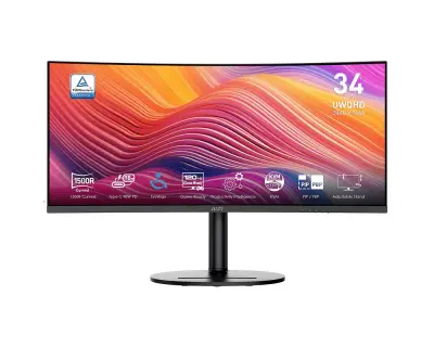 MSI 34" Modern Monitor MD342CQP, VA Curved UWQHD, 120Hz, 1ms, AMD FreeSync Premium, DisplayPort, 2x HDMI, USB-C, USB Hub, Zvučnici