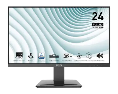 MSI 23.8" PRO Monitor MP243X, IPS Full HD, 100Hz, 1ms, Adaptive Sync, DisplayPort, HDMI, Zvučnici