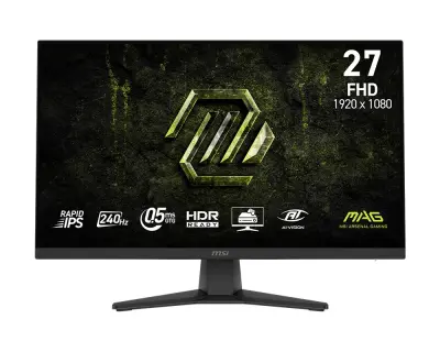 MSI 27" MAG Gaming Monitor MAG 272F X24, Rapid IPS Full HD, 240Hz, 0.5ms, FreeSync Premium, DisplayPort, 2x HDMI, HDR Ready