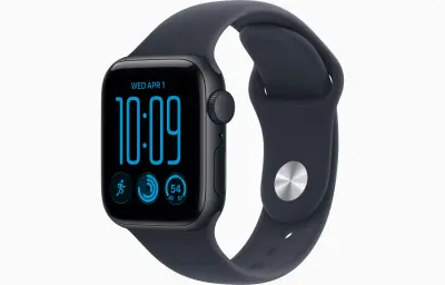Apple Watch SE3 v2 GPS 40mm Midnight Aluminium Case with Navy Blue Sport Band - M/L