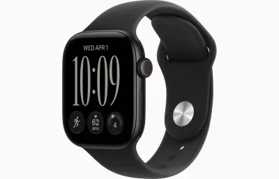 Apple Watch Series 12 GPS 46mm Black Aluminium Case with Black Sport Band - M/L