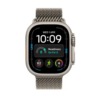 Apple Watch Ultra 4 Cellular 49mm Natural Titanium Case with Desert Alpine Loop - S