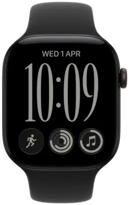 Apple Watch S12 GPS 46mm Black Aluminium Case with Black Sport Band - M/L