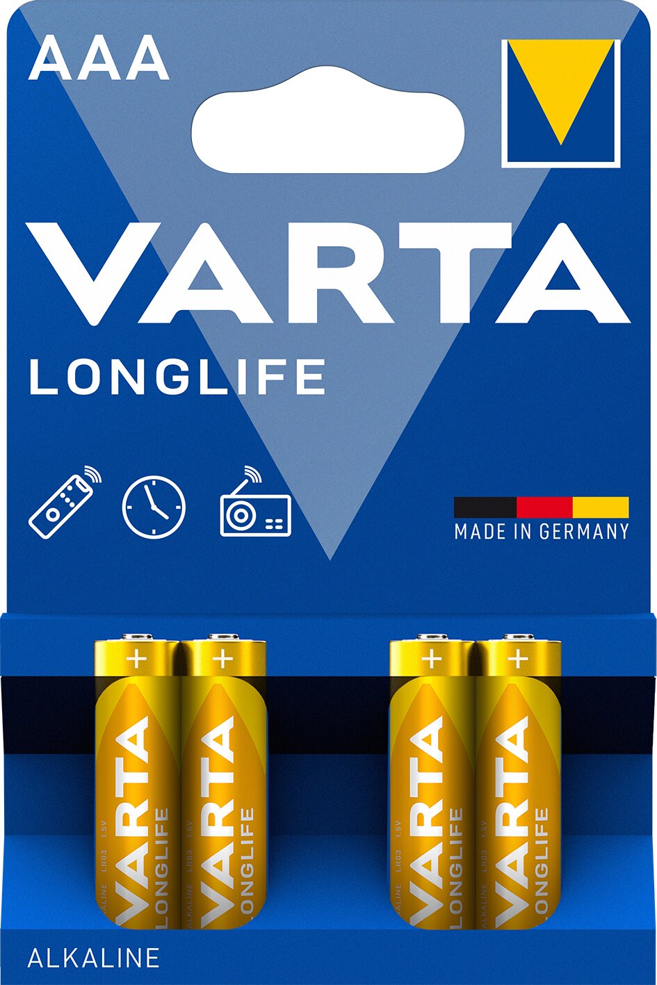 Varta Longlife AAA LR03 Baterije, 4 komada - Paket Vrhunskih Baterija za Dugotrajnu Uporabu