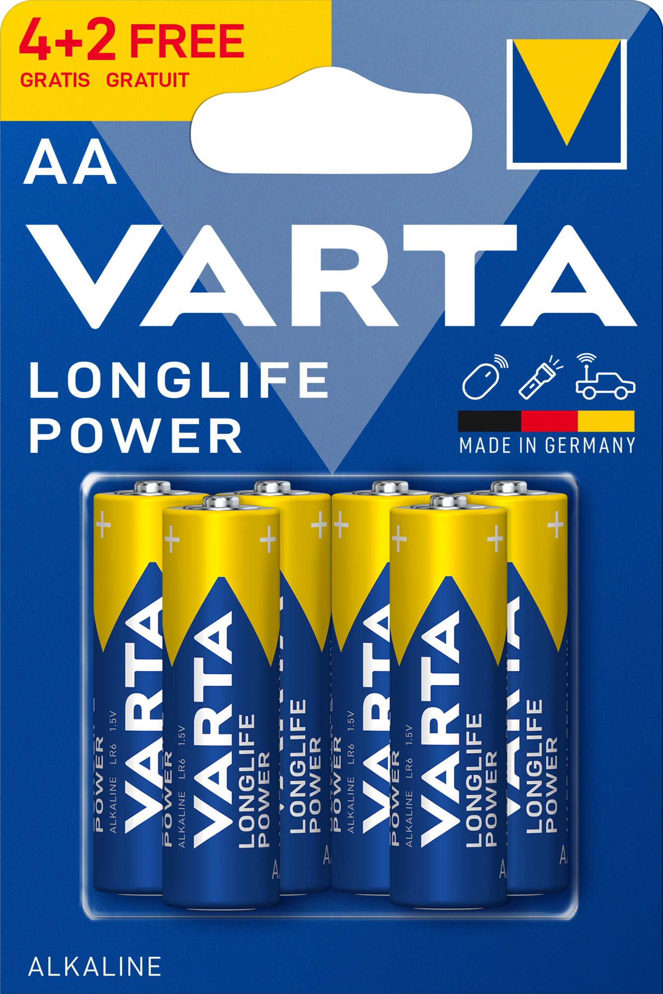 Baterije Varta Longlife PowerLR06, AA, 1,5V 4+2
