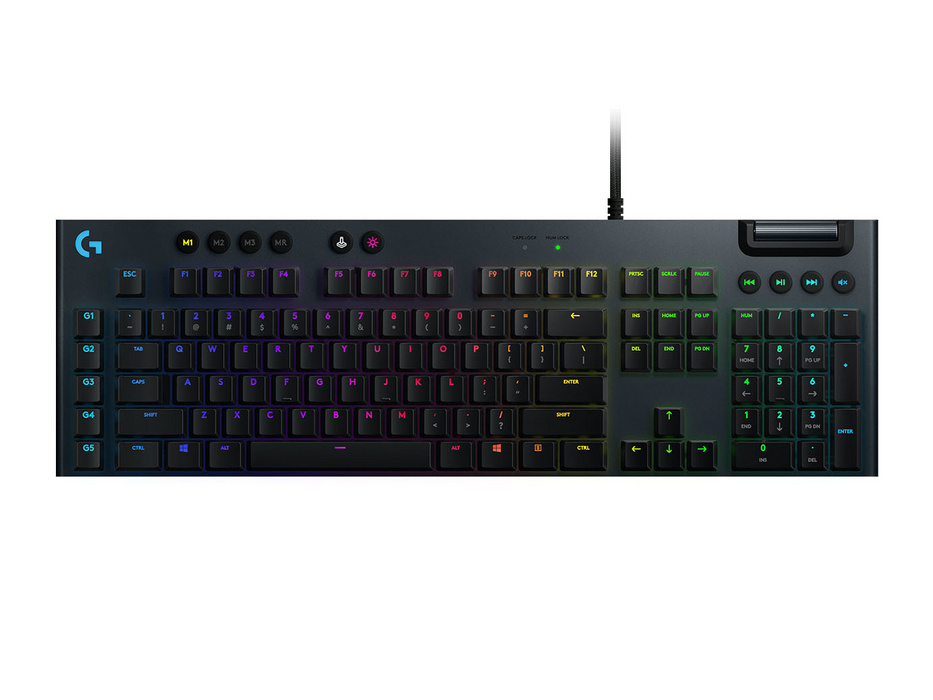 Tipkovnica Logitech G815, gaming, LIGHTSYNC RGB, mehanička-linear, žičana, aluminijska, crna