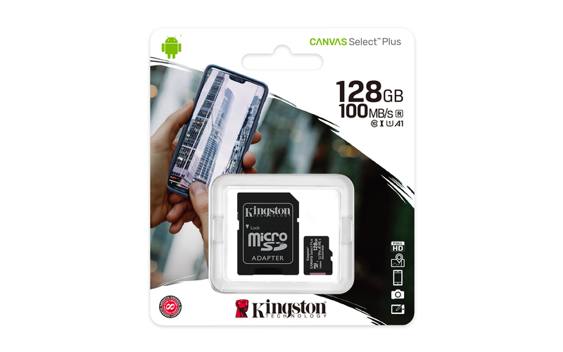 Memorijska kartica Kingston 128GB microSD Canvas Select Plus, class 10 UHS-I, sa adapterom