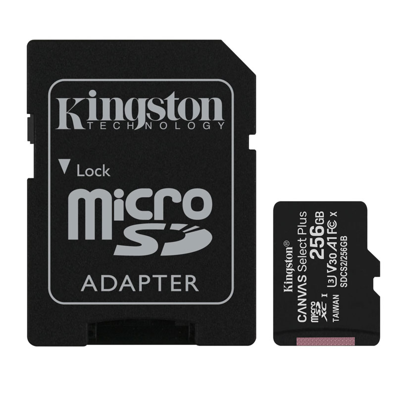 Memorijska kartica Kingston 256GB microSD Canvas Select Plus, class 10 UHS-I, sa adapterom