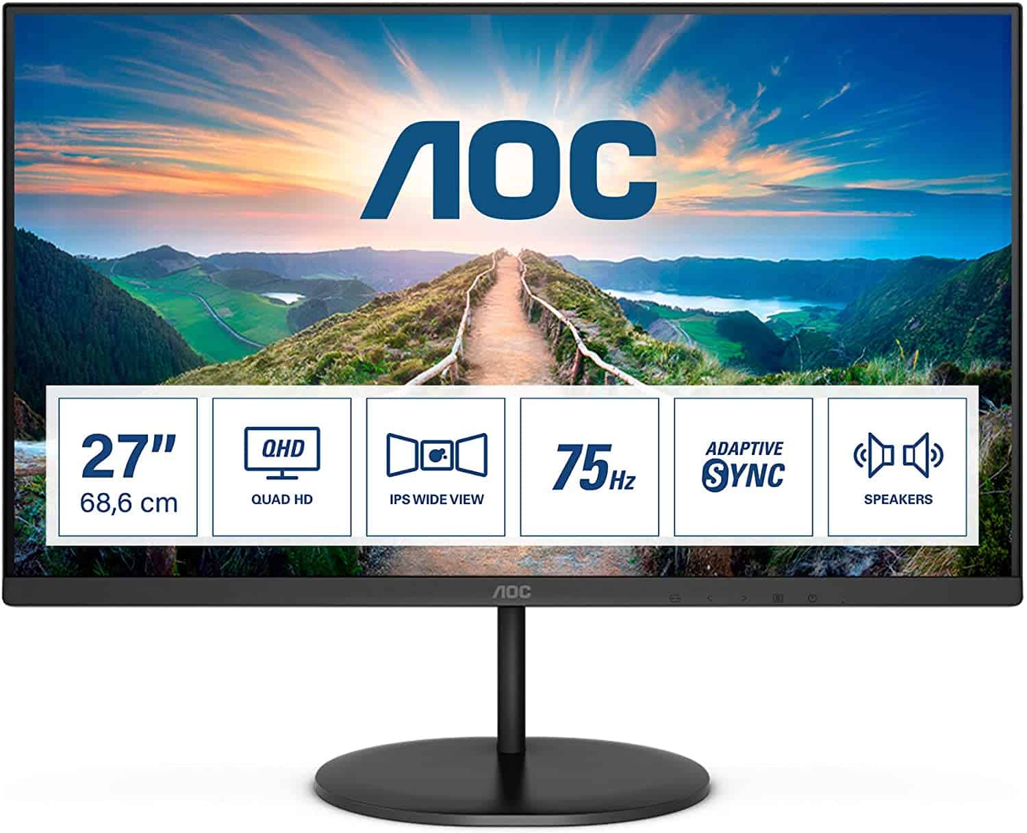 Monitor 27" AOC Q27V4EA QHD, IPS, 75Hz