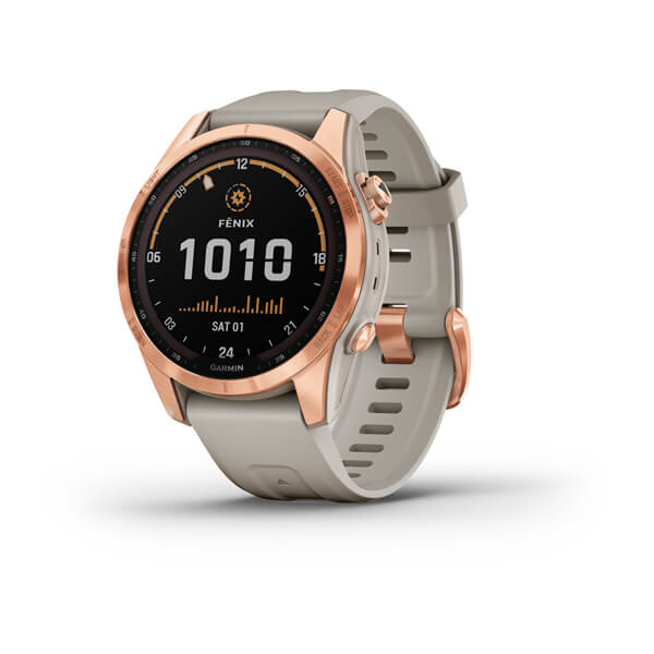 Pametni Outdoor sat Garmin Fenix 7S SOLAR Rose Gold Sand remen