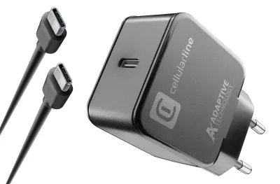 CELLULARLINE KUĆNI PUNJAČ USB-C I KABEL C-C 15W