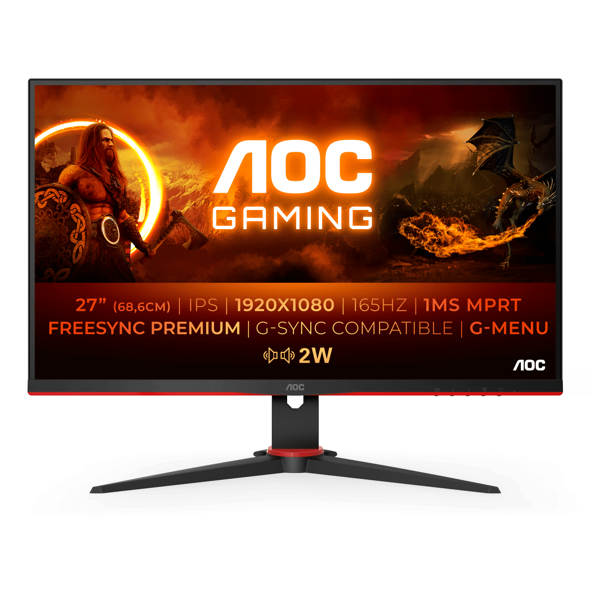 Monitor 27" AOC G2 SeriesLED, 27G2SPAE/BK, FHD, IPS, 165Hz