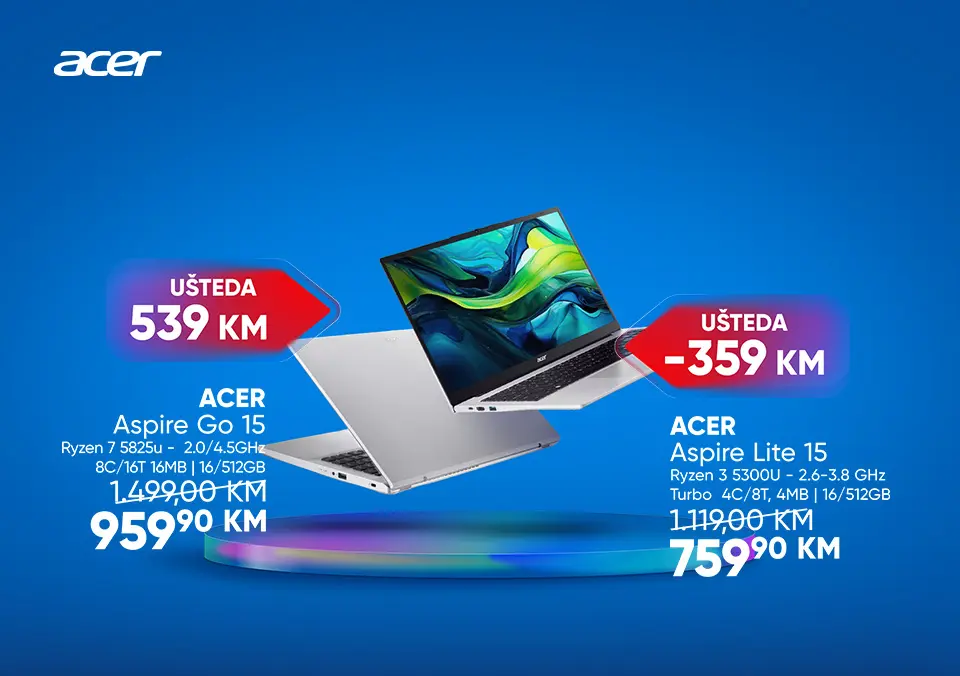 Oslobodi svoj potencijal uz Acer laptope